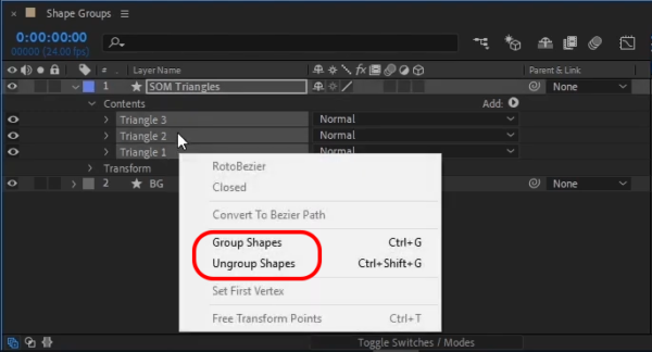 After Effects CC 2020 new features shape layers