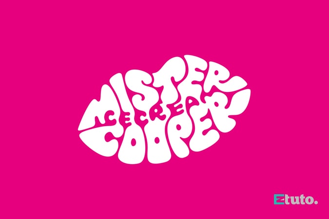 The Mister Cooper Ice Cream negative space logo