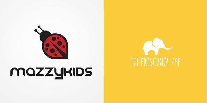 modern kids logo design