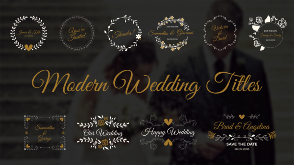 modern wedding titles after effects template